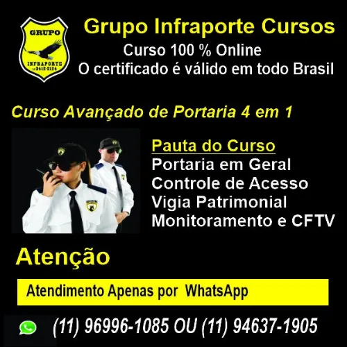 CURSO COMPLETO DE SEGURANÇA PORTEIRO E MONITORAMENTO DE CÂMERAS