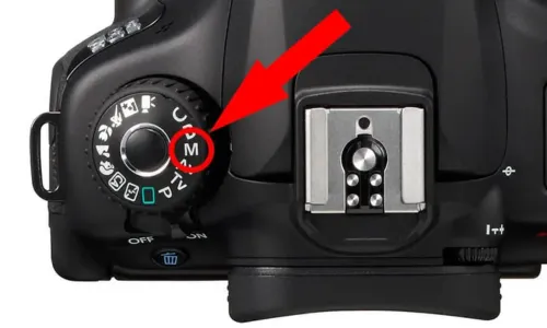 Configure a câmera em modo manual ou vídeo