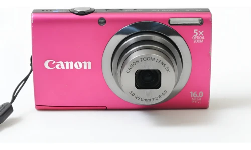 Câmera rosa canon