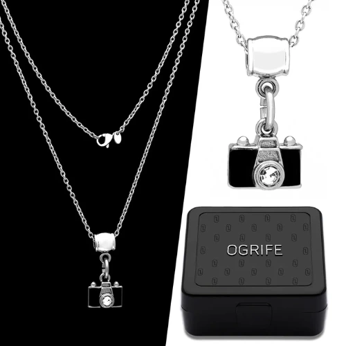 Corrente Colar Aço Ogrife J-647 Pingente Câmera Fotógrafo